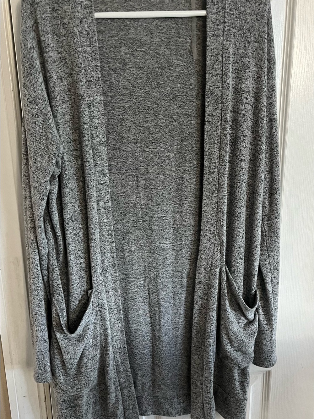 Cherish Heather Gray Open-Front Pocket Cardigan